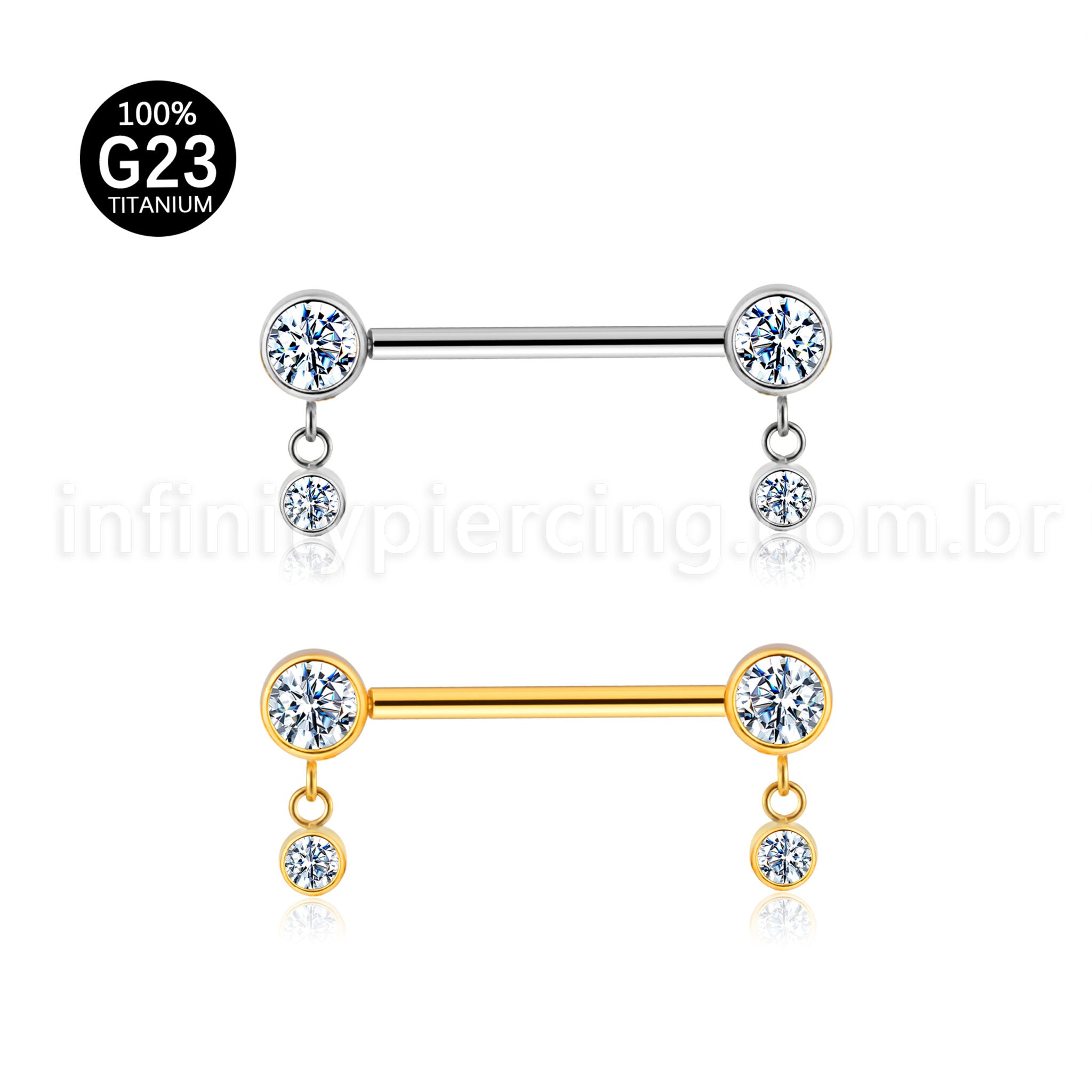 Piercing Barbell Titânio Com Pingentes
